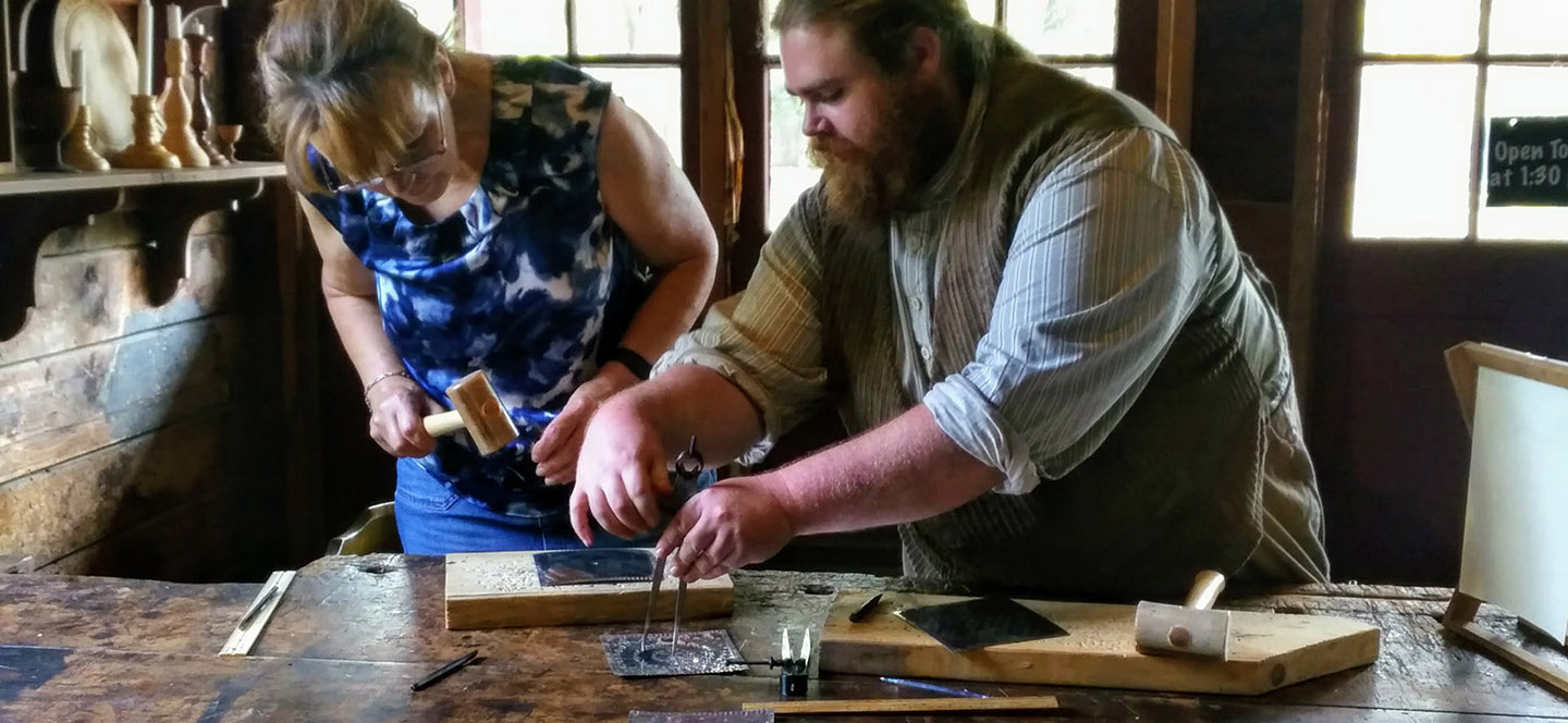 tinsmithing demonstration at black creek pioneer village