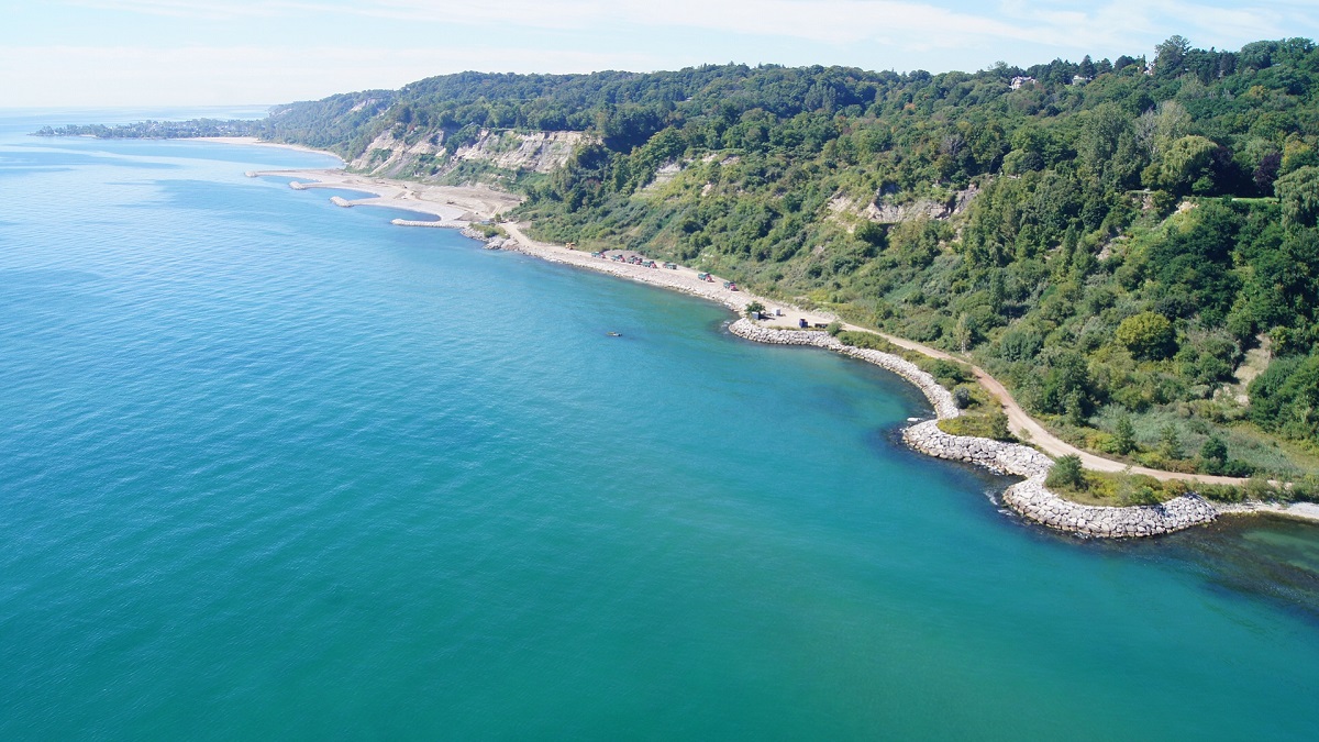 Aerial view of the Scarborough Waterfront