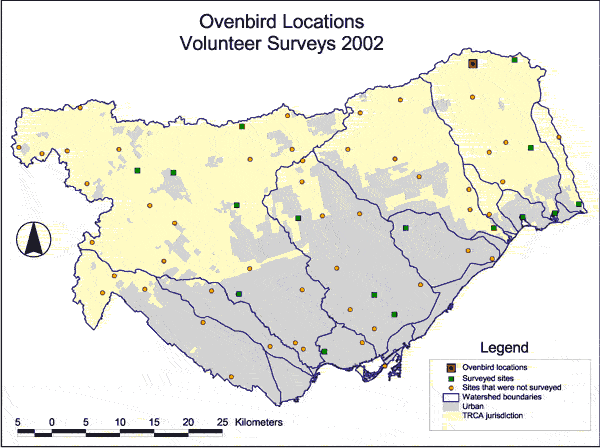 Map, Ovenbird Locations