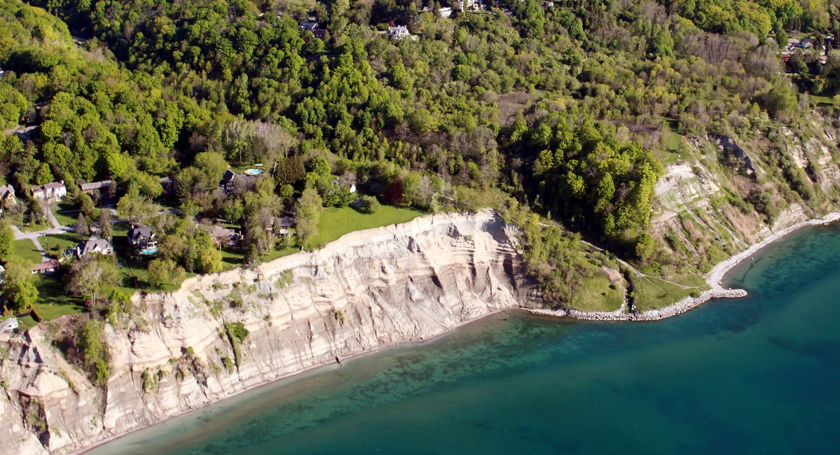 aerial view of the Scarborough Bluffs