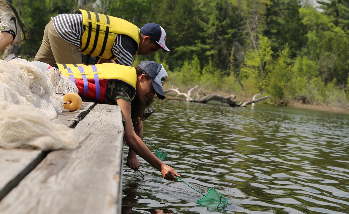 students take part in an educational program at Lake St. George field centre