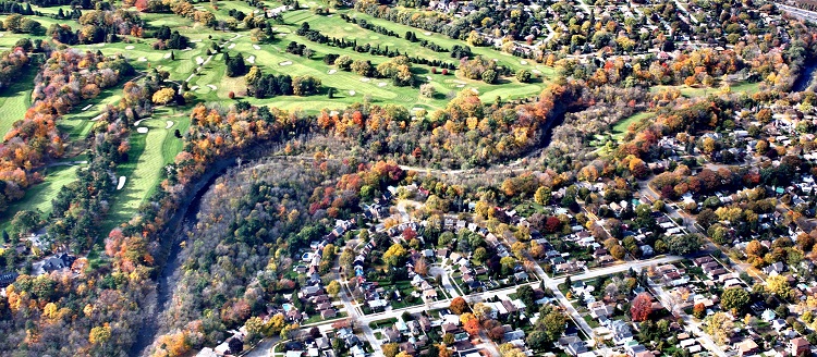 Etobicoke Creek aerial photo