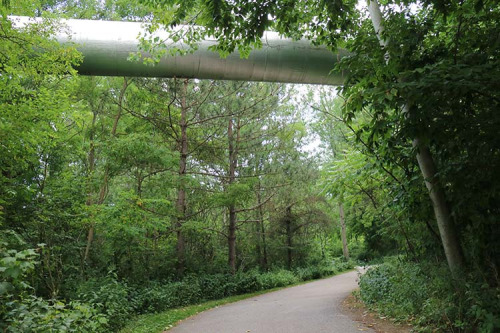 Utility pipe over Highland Creek