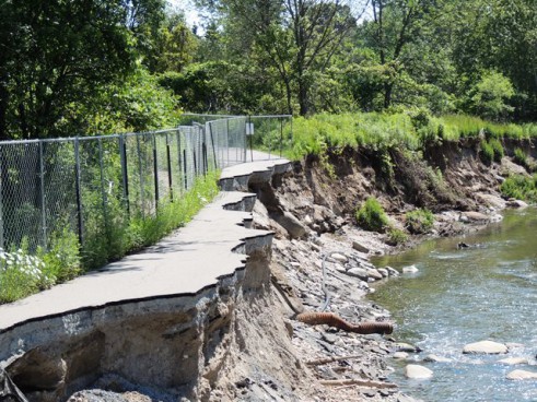 Erosion along the Highland Creek