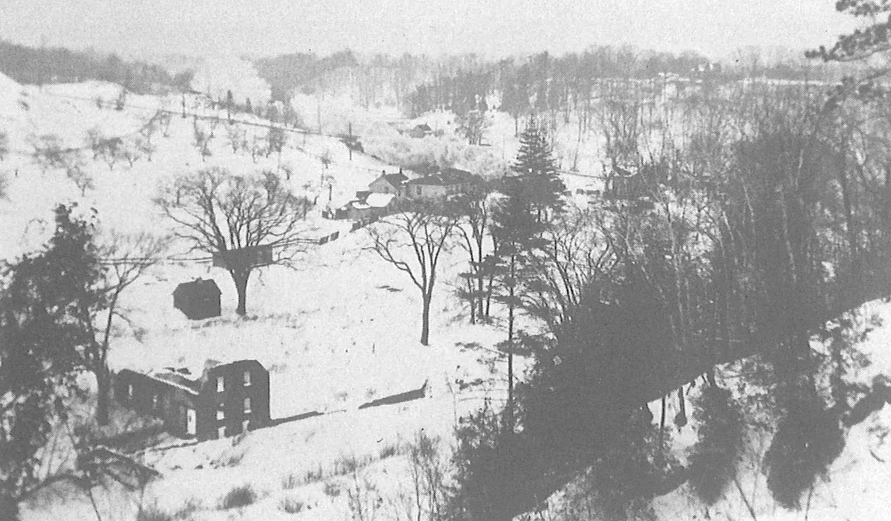archival photograph of remnants of the Upper Mill at the Forks of the Don