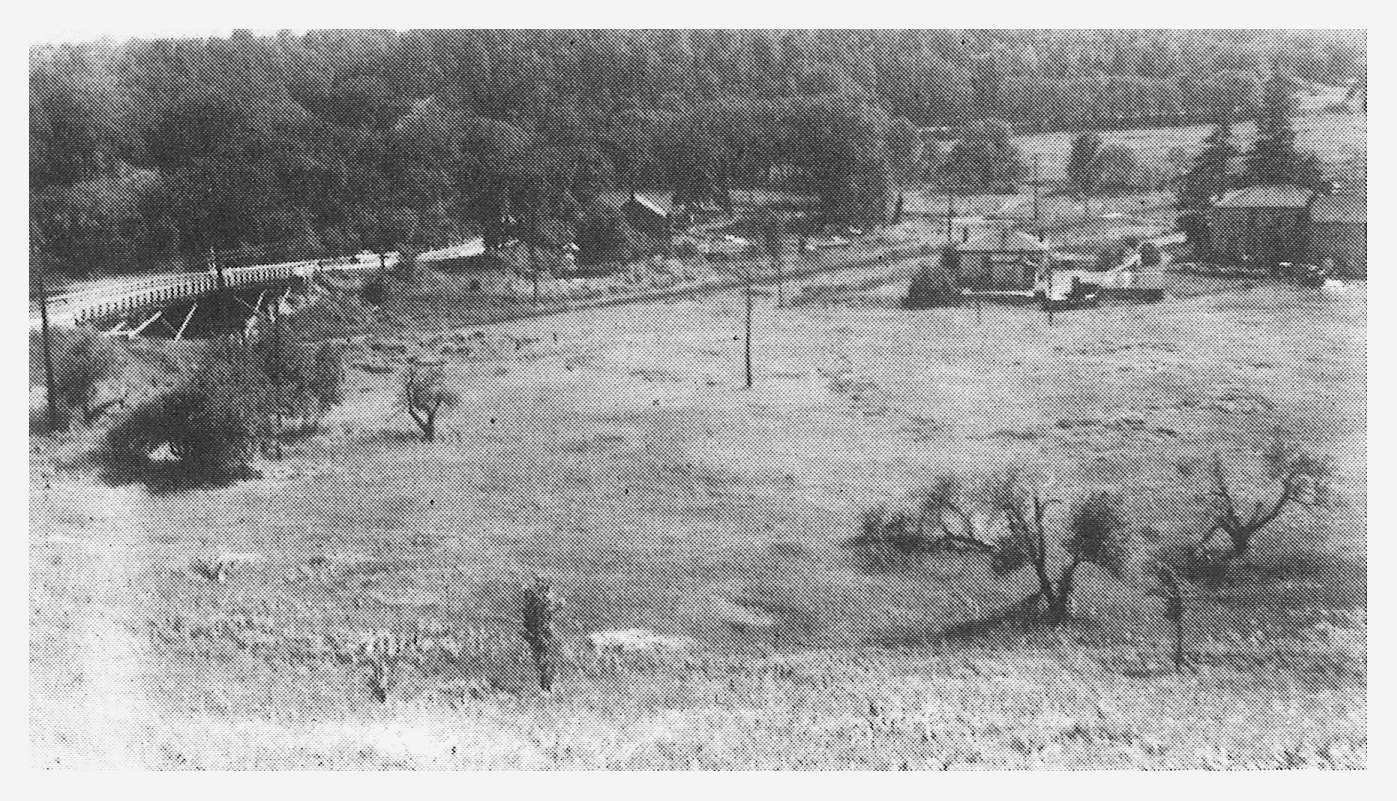 archival photograph of the area south of the Forks