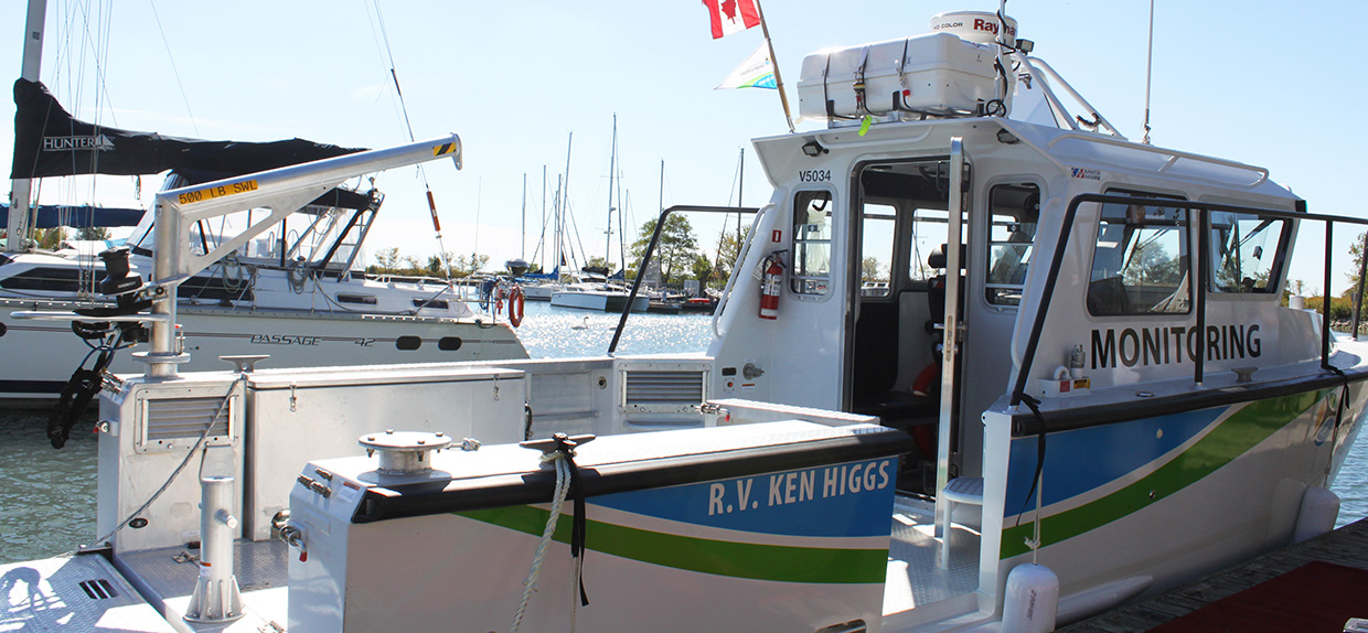 New TRCA research vessel docked at a marina