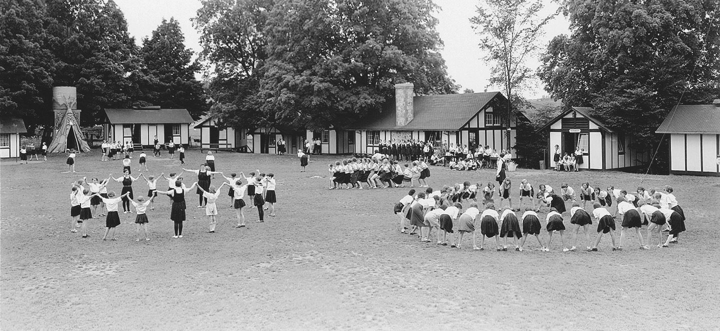 archival image of children playing at Bolton Camp