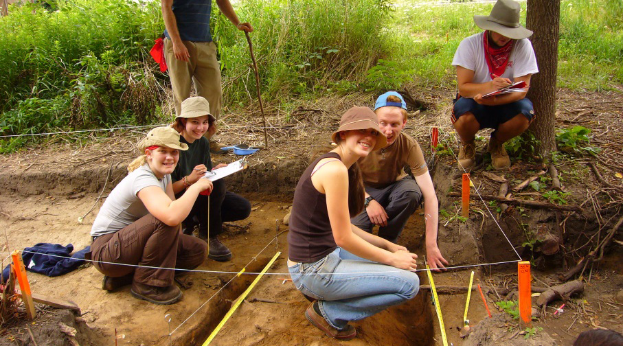 student from Boyd Archaeological Field School at Lewis Site