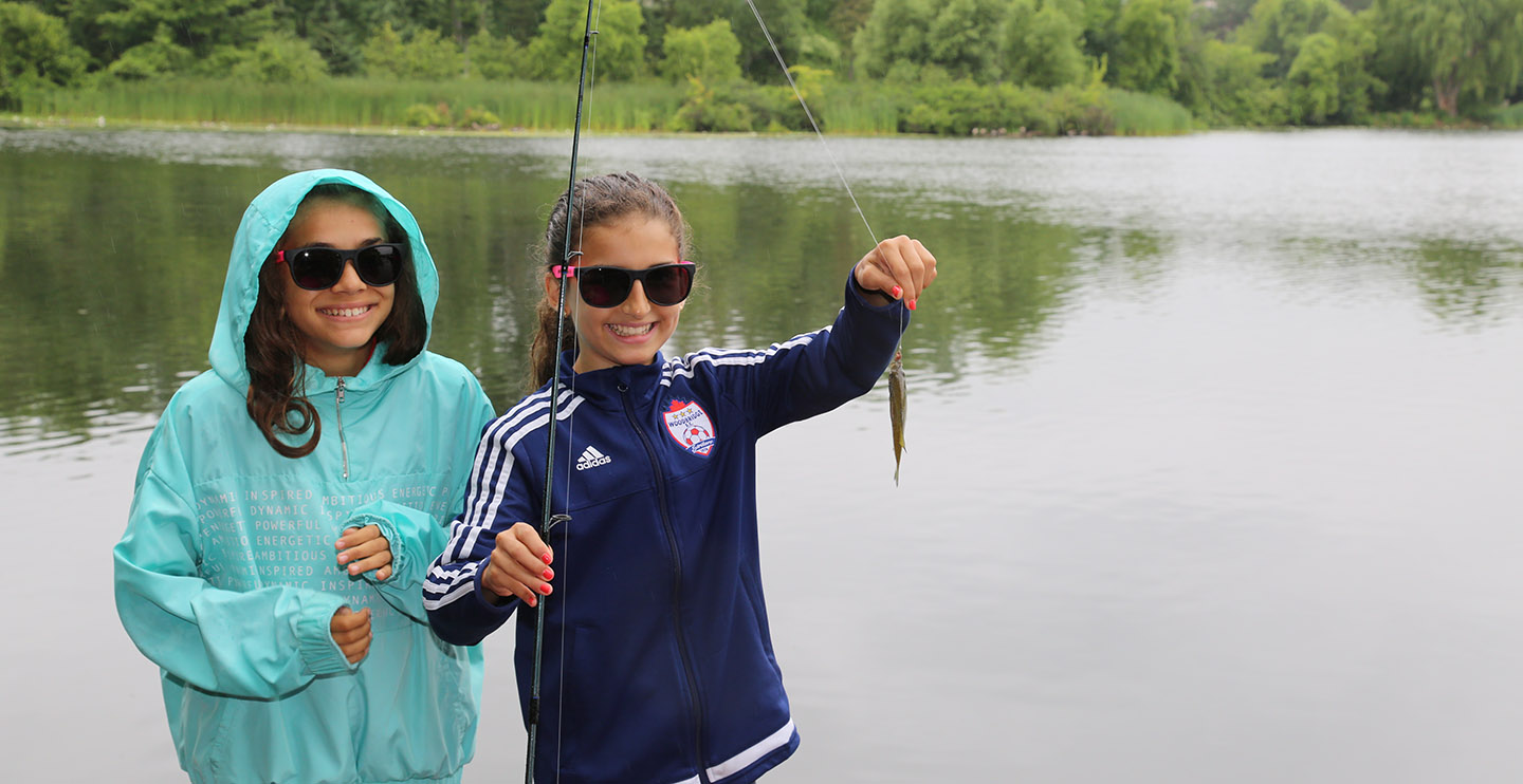 girls fishing at Heart Lake Conservation Area