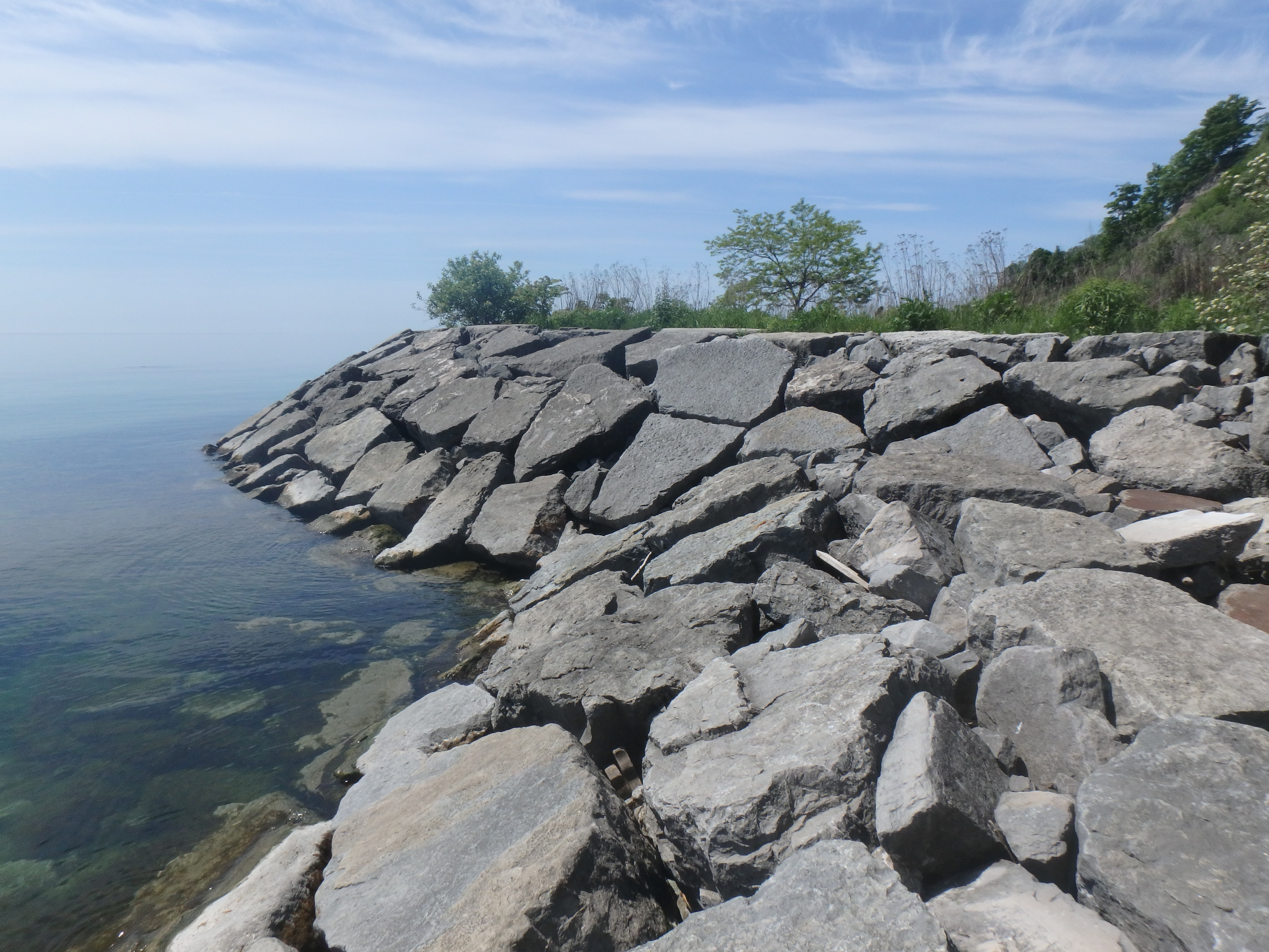 Example of an armourstone headland in good repair. Source: TRCA, 2018.