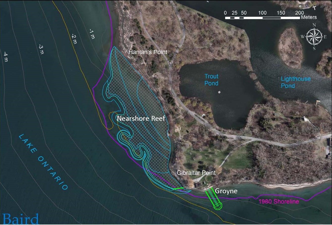 map of proposed nearshore reef at Gibraltar Point