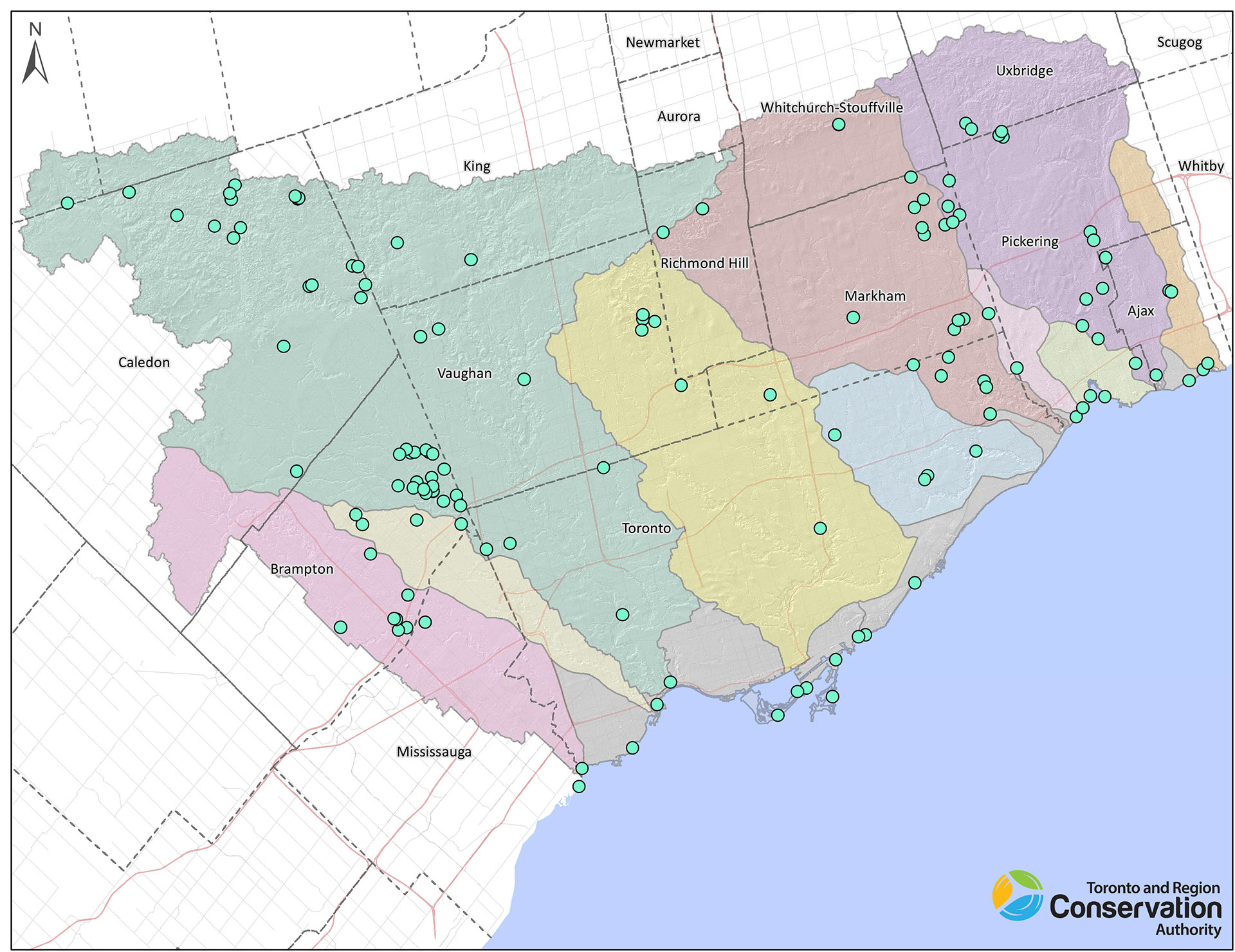 TRCA restoration projects map