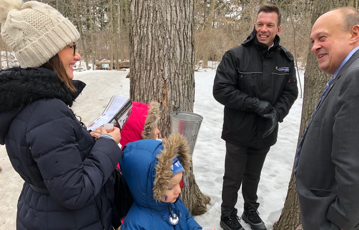 Minister Michael Tibollo engages with constituents at Sugarbush Maple Syrup Festival