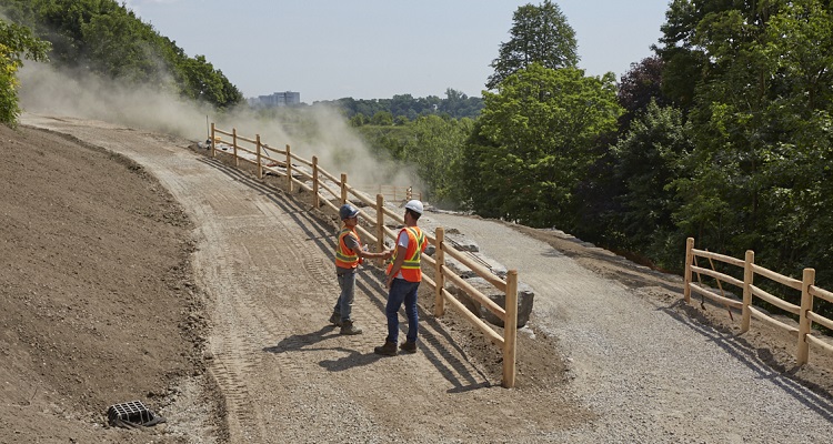 TRCA personnel work on construction project