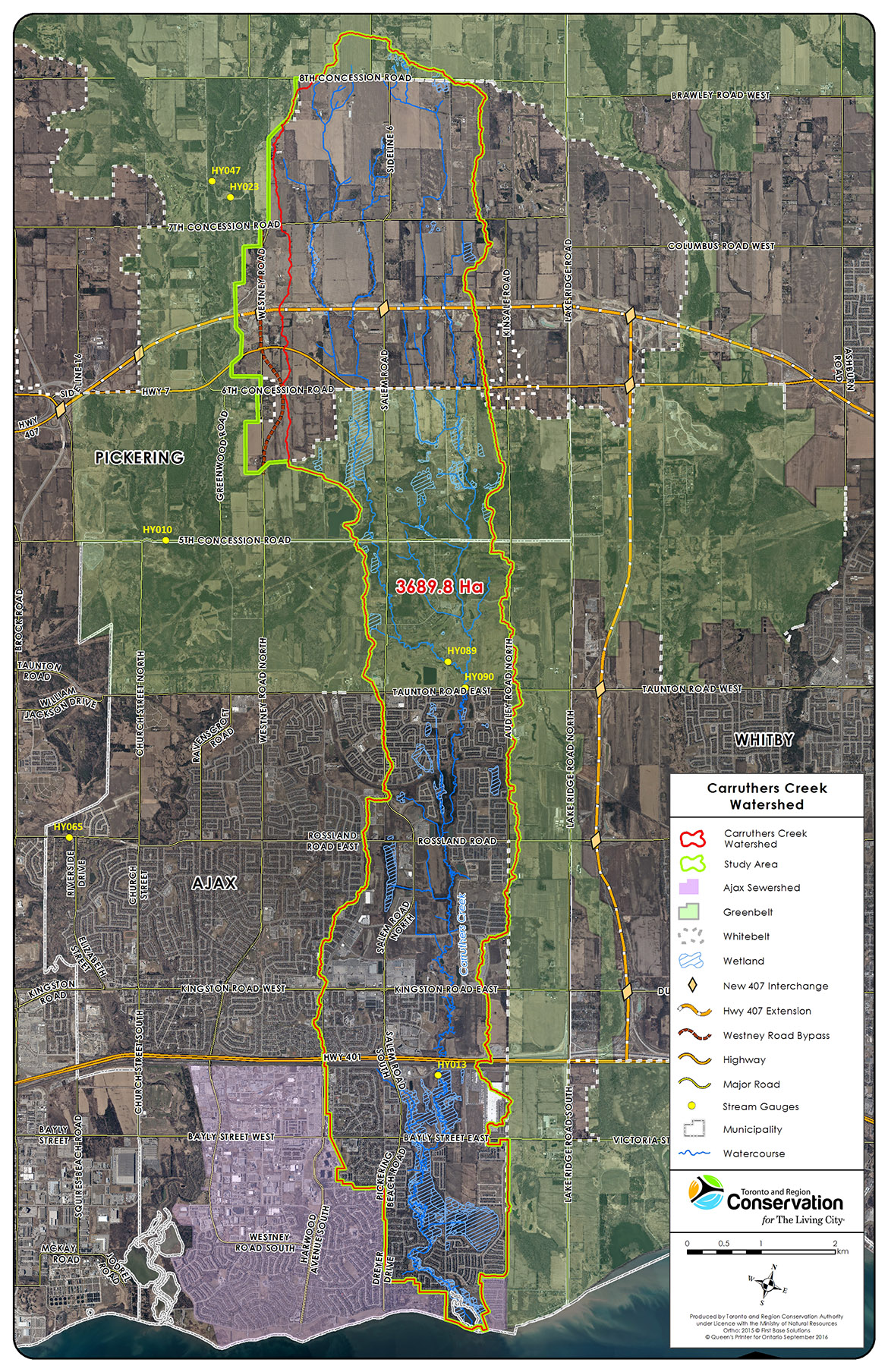 Carruthers Creek watershed study area map