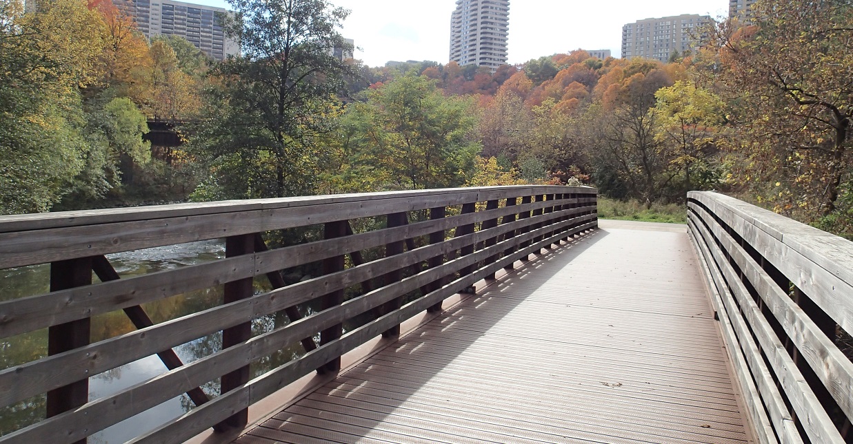 newly completed bridge on East Don Trail