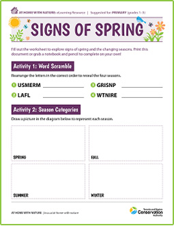 cover page of Signs of Spring elearning worksheet