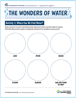cover page of The Wonders of Water e-learning worksheet