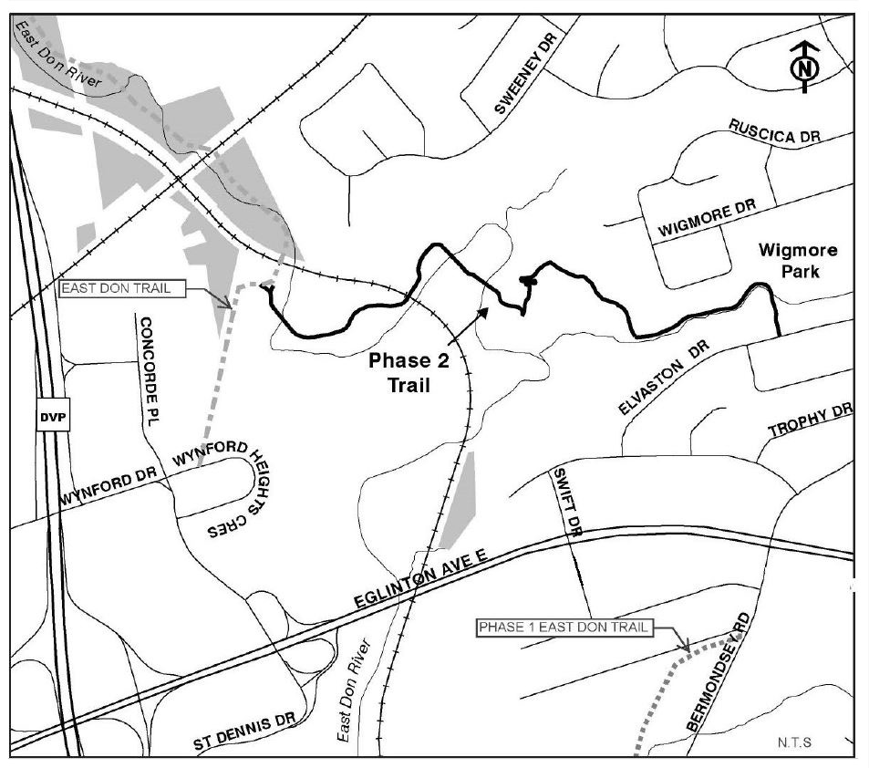 map of East Don Trail phase two