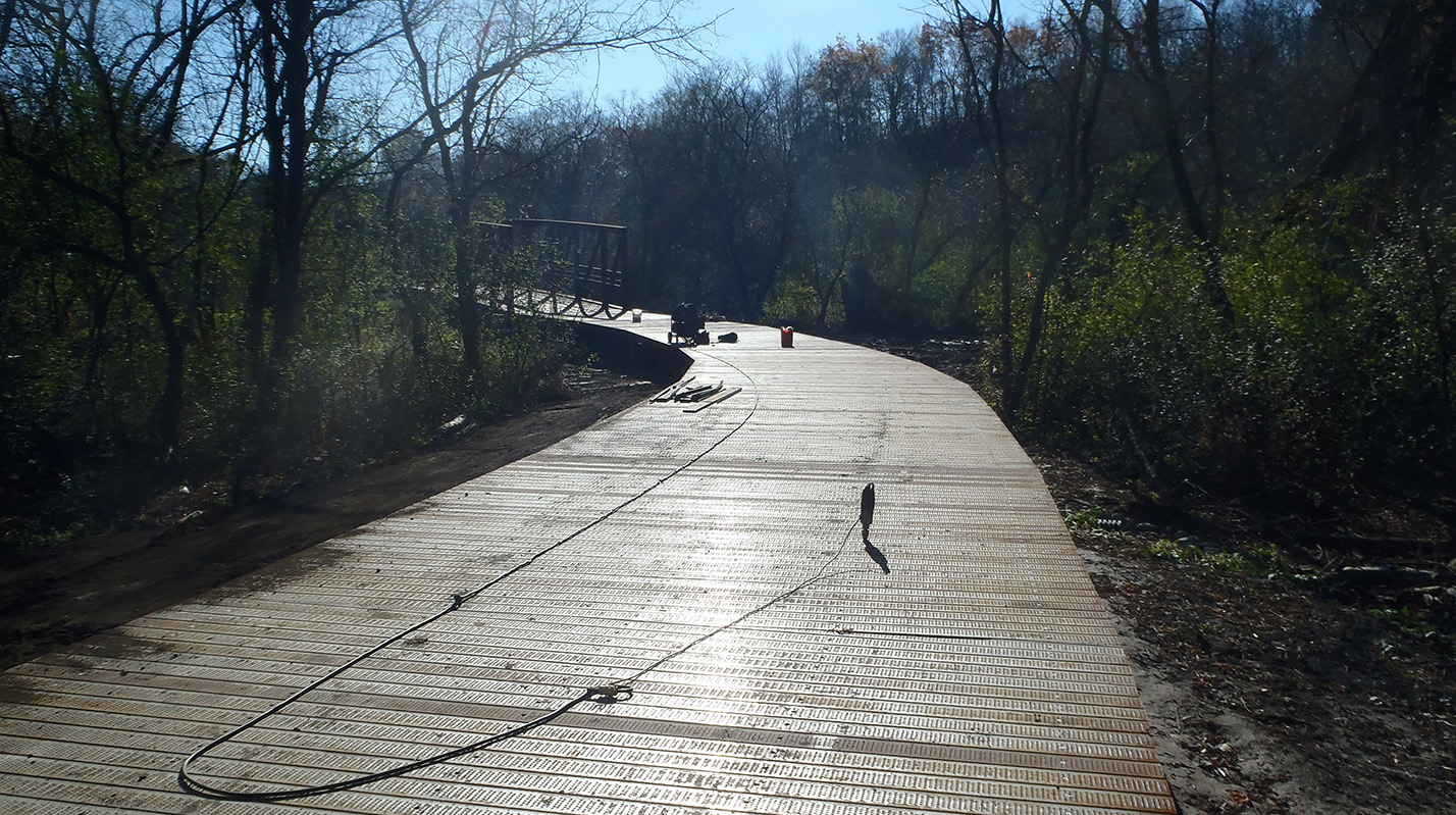 metal decking on a portion of the East Don Trail