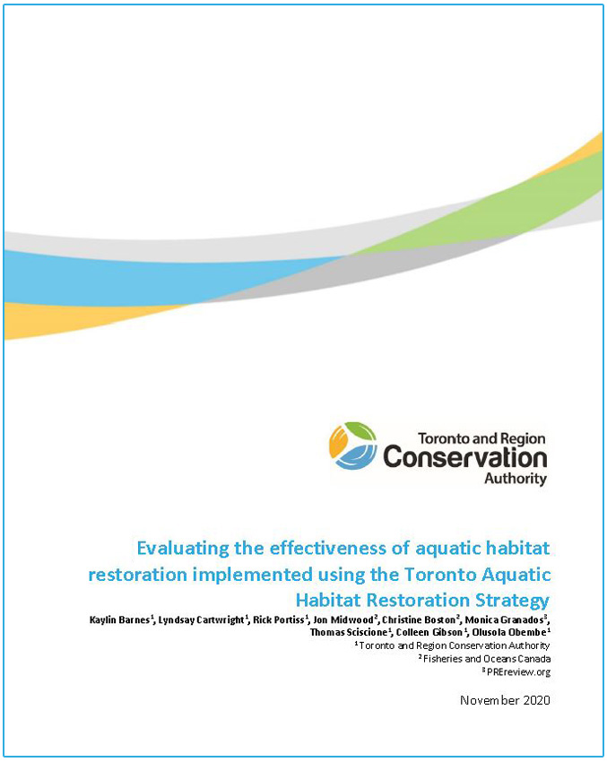 Evaluating the effectiveness of aquatic habitat restoration implemented using the Toronto Aquatic Habitat Restoration Strategy