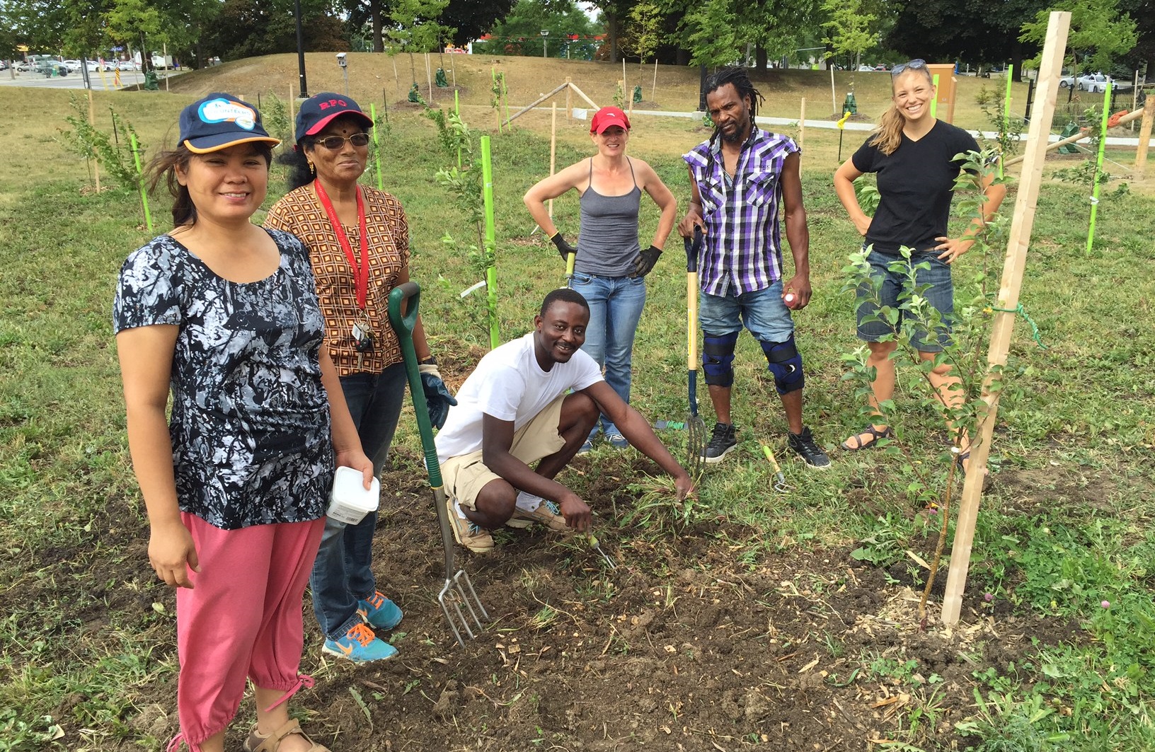 San Romanoway Towers residents participate in Black Creek SNAP orchard stewardship project
